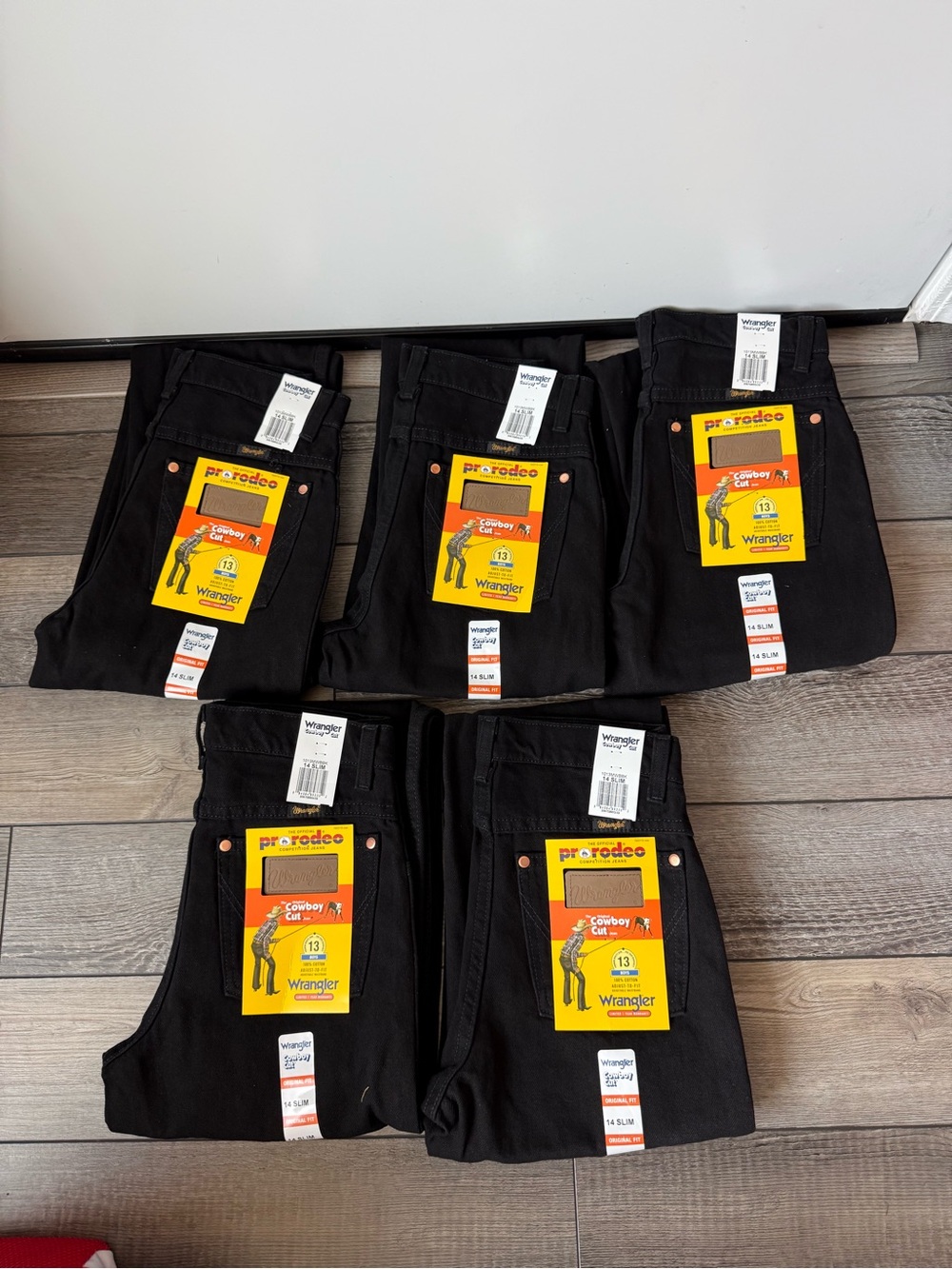 BNWT (5) Pairs of Wrangler Cowboy Cut Jeans size 14 slim lot bundle